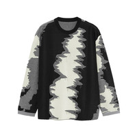 速写奥莱outlets男装2022春季复古针织衫时尚宽松套头9MB332640 001本黑