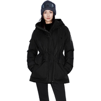 伊芙丽（eifini）蒋欣代言中长款加厚外出防风极寒派克羽绒服外套女冬季 黑色  155/80A/S