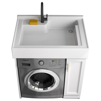 勒臣 太空铝阳台小户型洗衣机柜洗衣池浴室柜组合洗衣滚筒伴侣洗漱盆 70cm无搓-颜色备注