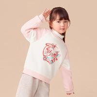 儿童套头衫2024秋装女童小童服上衣时尚印花套头卫衣安踏童装