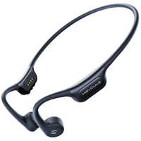 黑啾【超级运动助手丨小度AI】骨传导耳机开放式骨传导蓝牙耳机真无线挂耳式不入耳跑步游泳8级防水汗 玄黑亲肤硅胶丨32G内存丨全景音