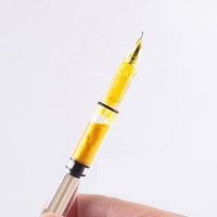 永生 正品永生3009透明示范活塞大容量美工笔钢笔弯头弯尖学生书法练习签字笔金粉彩色墨水