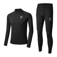 移动端、京东百亿补贴：马孔多 原创单品 男子跑步加绒打底套装5代吸湿排汗速干防汗手机仓 上衣 黑色 裤子