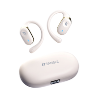 山水 W132挂耳式蓝牙耳机 骨传导概念不入耳开放式无线运动跑步降噪耳夹式适用华为小米 白
