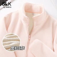 班尼路S&K系列加绒外套女装双面奥粒绒秋冬内里长绒保暖上衣可内搭1 【双层绒】浅粉#纯色 M