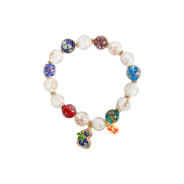 PLUS会员：大英博物馆 THE BRITISH MUSEUM 东方梦境香灰琉璃景泰蓝葫芦古法手链