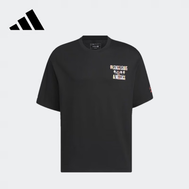移动端、京东百亿补贴：adidas 阿迪达斯 Neo男U VBE TEE 3运动休闲训练透气短袖T恤 IA6746 黑色 XL
