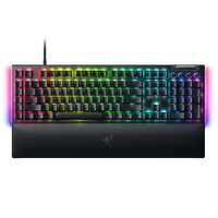 雷蛇 黑寡妇蜘蛛V4 104键 有线机械键盘 黑色 段落绿轴 RGB