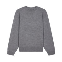 速写男装秋冬休闲宽松毛衫羊毛打底简约圆领套头长袖上衣 072中杂灰 M
