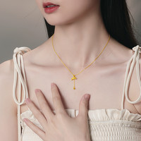 赛菲尔黄金项链美人鱼套链流苏金珠锁骨链尾鱼尾挂坠送女友