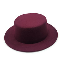 择信 亲子情侣平檐帽男女秋冬复古英伦爵士帽平顶大檐礼帽女遮阳街舞