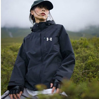 安德玛（Under Armour）户外冲锋衣男女两件套加绒三合一可拆卸防风防水登山服外套风衣 女黑色【含内胆可拆卸】 L