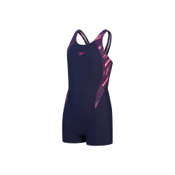 SPEEDO 速比涛 防晒抗氯保守舒适贴合印花 女童平角连体泳衣
