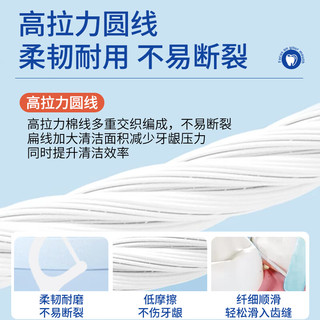 YADRAN牙得安牙线棒高拉力圆线扁线50支弓形剔牙线牙签清理食物残渣牙齿缝异物