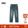 Semir 森马 森柔牛仔牛仔裤男冬经典复古通勤百搭103724124101A 牛仔中蓝88201 32