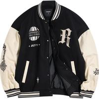 准者美式刺绣运动棒球服男子秋冬季复古休闲夹克宽松上衣外套