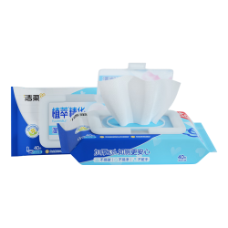 洁柔 植萃湿厕纸加厚加大家用厕所湿纸巾安心无刺激可扔马桶不怕堵 40片*2包