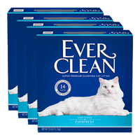 铂钻Ever Clean铂钻膨润土猫砂蓝标10L*4盒 【囤货4盒装】蓝标25磅*4盒