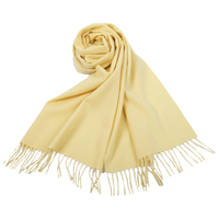 上海故事纯色100%山羊绒小围巾礼盒秋冬季保暖围脖送人实用 黄色