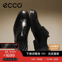 ecco 爱步 男士正装皮鞋 增高布洛克雕花牛皮德比鞋 里斯622164