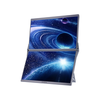 ARZOPA阿卓帕14英寸双屏便携式显示器可折叠 手机笔记本电脑副屏外接办公炒股游戏电脑扩展屏幕E1S