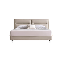 金橡树现代简约生态牛皮实木框架软床主卧软靠皮艺床 1.8*2米单床