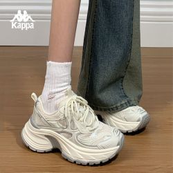 Kappa 卡帕 女鞋老爹鞋女2025秋季新款透气休闲鞋厚底增高运动跑鞋
