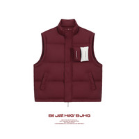 移动端：BJHG 不计后果贴贴羽绒马甲男款冬季90白鸭绒红色短款羽绒服女