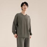 全棉时代 秋冬男士睡衣套装针织家居服 舒适高弹自在活动