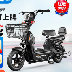 飞鸽 新国标电动自行车铅酸锂电成人男女轻便踏板长续航两轮电瓶车 暗夜黑