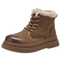 热风男鞋2025年冬季男士加绒保暖马丁靴复古百搭厚底休闲靴子