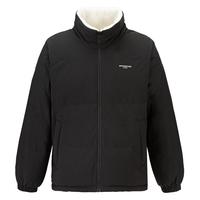 才子(TRIES)【双面穿着】男装双面穿羽绒服冬季印花刺绣立领鸭绒保暖外套 黑色 XL (175/92A)