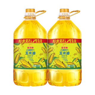 金龙鱼不油腻轻年非转基因玉米油6.28L*2桶 物理压榨富含植物甾醇