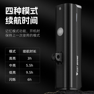 西骑者（WestBiking）吊装自行车灯高亮1000流明铝合金前灯夜骑强光手电筒typec充电