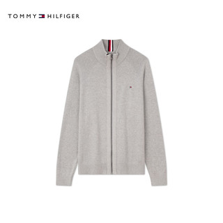 Tommy Hilfiger【休闲立领】秋冬男装棉羊绒混纺夹克开衫/商务纯棉针织外套