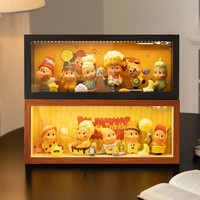 泡泡玛特星星人diy造景带灯适用盲盒收纳展示盒手办中空立体相框