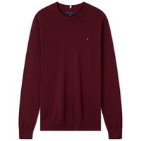 Tommy Hilfiger【柔软亲肤】秋冬男女纯棉休闲通勤纯色圆领打底针织衫毛衣