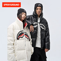 SPRAYGROUND 鲨鱼嘴羽绒服pu皮立领休闲时尚保暖印花 男女同款 WD941303 黑色 2XL