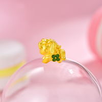 环冠四叶草小马樱花小马转运珠黄金999足金女友款纯黄金