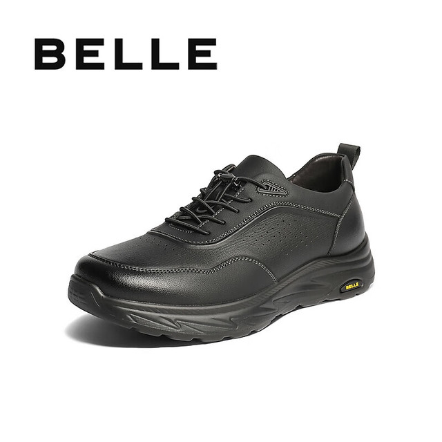 今日必买、年货大集、PLUS会员：百丽 【裸感回弹】牛皮厚底简约抽带健步鞋 A2124CM5