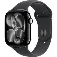 Apple 苹果 Watch Series 11 智能手表 GPS+蜂窝版 46mm 亮黑色铝金属表壳 黑色运动型表带 S/M