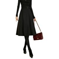 晚白 【遮肉大摆显瘦气质半裙】2025秋季简约A摆淑女半身裙