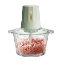 小熊绞肉机家用电动小型料理机全自动多功能打肉馅碎肉器搅拌辅食 单档【单刀】2L玻璃碗 灰色机头