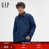 Gap 盖璞 男装2025秋季工装拼接翻领多口袋夹克休闲外套美版823703 深色水洗 M 美码  L亚洲码180/96A