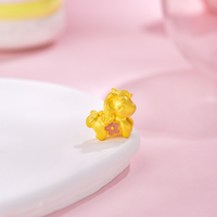 环冠四叶草小马樱花小马转运珠黄金999足金女友款纯黄金