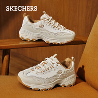 斯凯奇（Skechers）秋季女子黑白拼色老爹鞋休闲高回弹运动鞋蕾丝跑步熊猫鞋149792 白色/长春花色/WPW 35.5