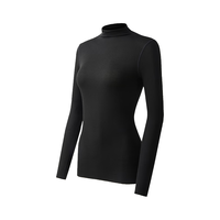 幸棉面膜衣女士保暖内衣抗氧抗菌蚕蛹蛋白打底衣半高领肌底衣秋衣 蚕蛹蛋白款 深灰色 均码 (40-80kg/150-175cm)