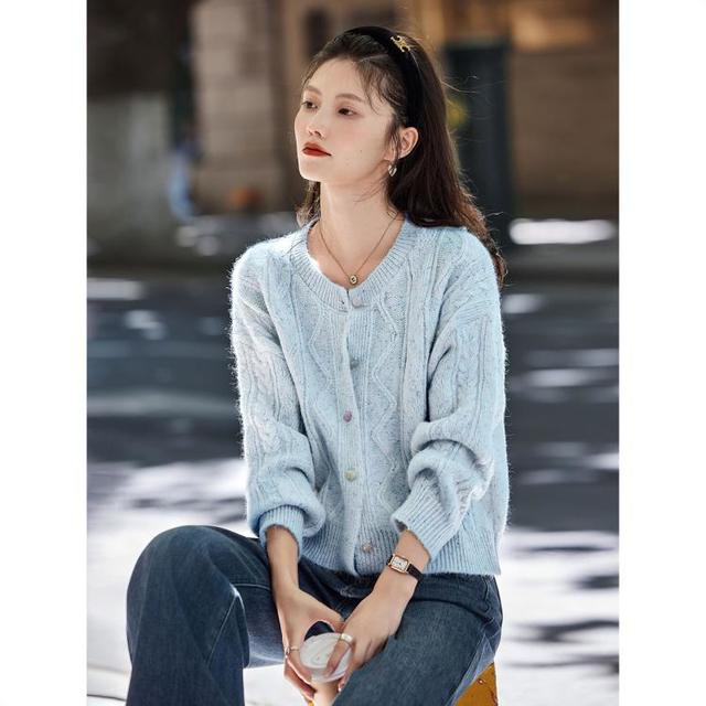 限尺码：苏醒的乐园 秋季复古慵懒风软糯百搭港风粗麻花针织毛衣开衫