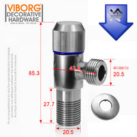 域堡 VIBORG KS-A17sL 三通角阀 4分 蓝冷水