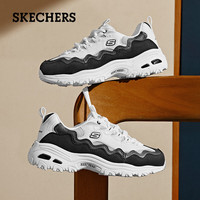 斯凯奇（Skechers）秋季女子黑白拼色老爹鞋休闲高回弹运动鞋蕾丝跑步熊猫鞋149792 白色/黑色/WBK 41